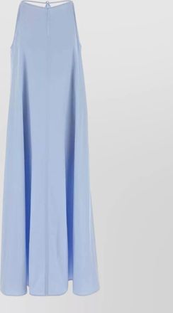 Agnona poplin dress a line sleeveless back tie