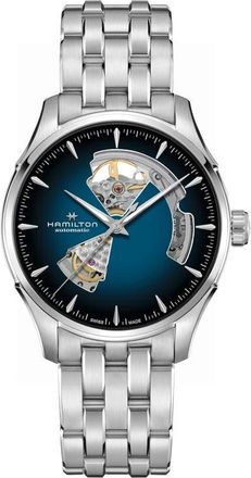 Hamilton Jazzmaster Open Heart Automatic Bracelet Watch, 40mm in Blue at Nordstrom