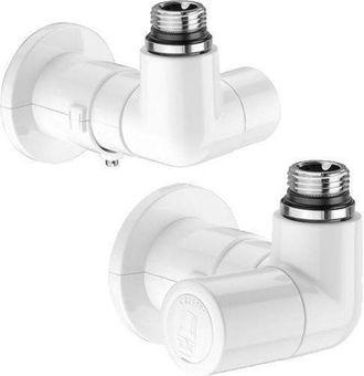 Caleffi Coppia di Valvole per termoarredi high style Caleffi 4003-4004 Destra - Bianco