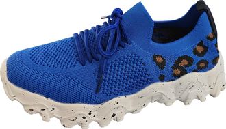 Generic Womens Fashion Leopard Print Sneakers Mesh Fabric Upper Breathable Comfortable Lace Up Casual Walking Shoes Slip On Trainers Women Girls Black Ladies 