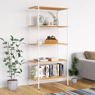 vidaXL Estanter&iacute;a De 5 Niveles Blanco Y Roble 80x40x163 Cm Vidaxl