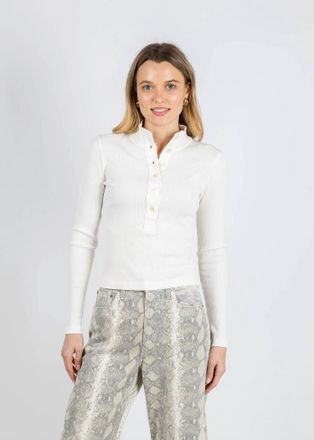 Citizens Of Humanity Sheena Long Sleeve Henley Top In Pashmina