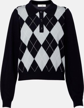 Frame Denim Polo in misto lana con motivo a rombi