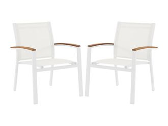 VENTE-UNIQUE.COM Silla de jard&iacute;n metal blanco