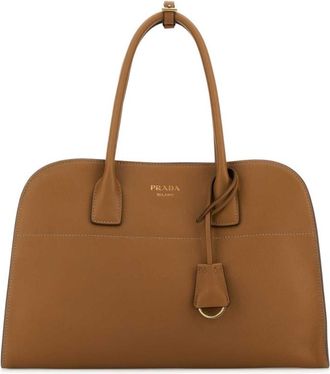 Prada Brown Logo Medium Tote