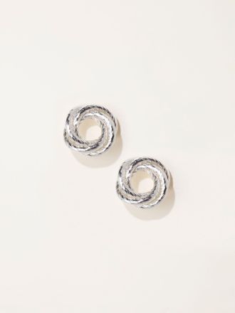 Fat Face FatFace Twist Stud Earrings in Silver Tone
