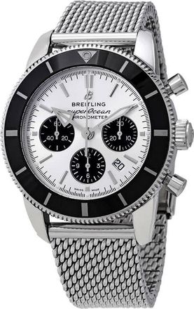 Breitling Superocean Heritage II Chronograph 44 Automatic Chronometer Silver Dial Mens Watch AB0162121G1A1