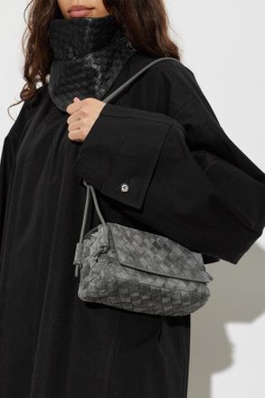 Bottega Veneta Natturno Shoulder Bag, Womens, Grey