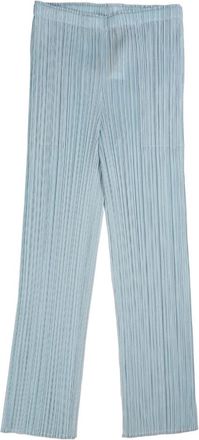 Issey Miyake Pants - Dames - Vrijetijds broeken - Blauw - 2XL - Broeken