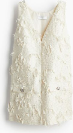 H&M Minikleid aus Jacquardstoff - White