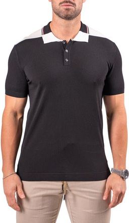 Maceoo Tipped Colorblock Polo in Black at Nordstrom, Size 2