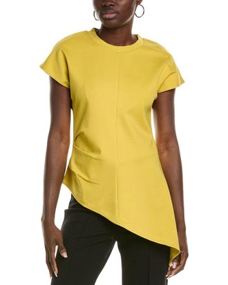 Gracia Asymmetric Cut Ruched-Side Top