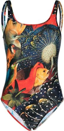 Alexander McQueen Multicolor One-piece printed jersey swimsuit