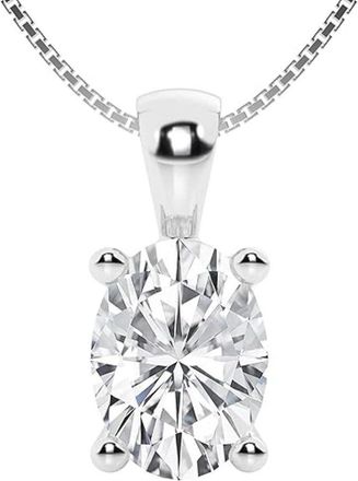 Grown Brilliance 1/2 Carat Oval Lab Grown Diamond Solitaire Pendant in 14K White Gold, IGI Certified, Prong Set, E-F Color, VS Clarity