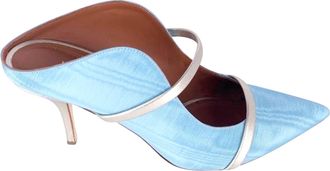 Malone Souliers Maureen 70mm Heels in Blue Silk