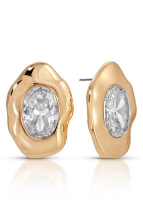 Ettika Molten Glow Crystal Stud Earrings in Gold at Nordstrom
