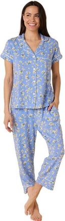The Cats Pajamas Pima Knit Holiday Capri Set in Marguerite at Nordstrom, Size Xx-Large