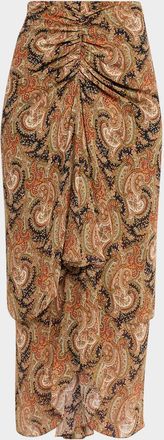 Veronica Beard Sira Silk Paisley Midi Skirt