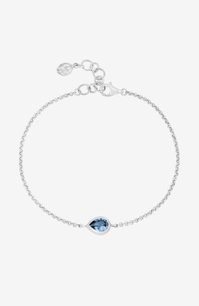 Dower & Hall Blue Topaz Pear Chain Bracelet in Sterling Silver at Nordstrom, Size 7.5