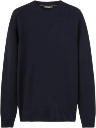 Loro Piana Parksville Crewneck - Heren - Ronde hals truien - Blauw - XL - Kasjmier - Truien & Vesten