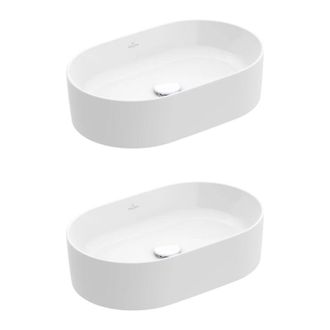 Villeroy & Boch Villeroy&boch - Conjunto De Dos Lavabos Sobre Encimera Ovalados Villeroy Et Boch Collaro Stone Blanco Ceramicplus