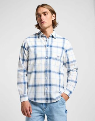 Lee Langarmhemd LEE Lee Langarmhemd Workwear Shirt 2.0, Herren, Gr. M, N-Gr, weiss (wei&szlig;), Obermaterial: 100% Baumwolle CO(Bio)., Hemden Langarmhemd