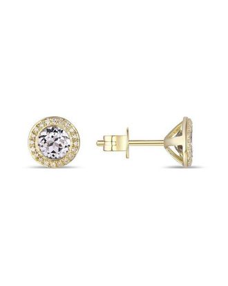 Diana M. Jewels Fine Jewelry 14K 1.59 Ct. Tw. Diamond & White Topaz Halo Studs