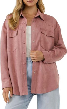 Free the Roses Faux Suede Shacket in Pink at Nordstrom, Size X-Small