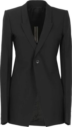 Rick Owens Jassen, Dames, Zwart, S, Leer, Blazer