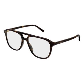 Gucci Navigator Optisch Montuur - Heren - Brillen - Bruin - 54 MM - Accessoires