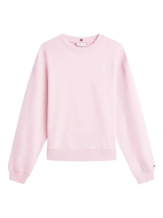 Tommy Hilfiger logo-embroidered sweatshirt - women - Cotton/Recycled Polyester/Spandex/Elastane - S - Pink