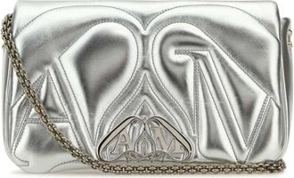 Alexander McQueen Silver Leather Small Seal Shoulder Bag