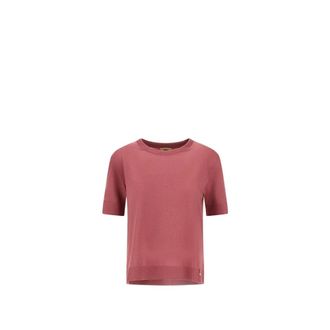 Herno Round-neck Knitwear, male, Pink, Size: 2XS Glam Knit T-Shirt