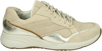Durea Sportieve Lage Damesschoenen in Taupe - Dames - Sneakers - Beige - 37 1/2 EU - Leer - Schoenen
