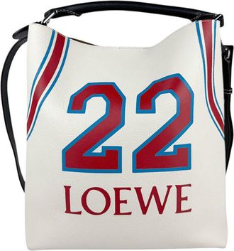 Loewe Black Blue Off-White Red Color Leather Handbag Shoulder Bag (Pre-Owned)