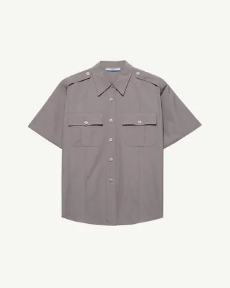 Prada Short-Sleeve Cotton Utility Shirt