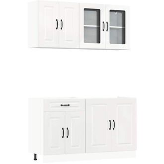 vidaXL Vidaxl - Mueble Cocina Kalmar Blanco De Alto Brillo 4 Pzas