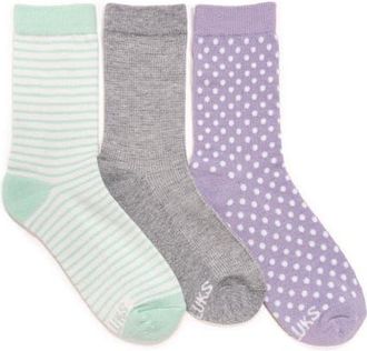 Muk Luks Womens Dream Step Crew Socks, 3 Pair Pack in Mint/purple at Nordstrom