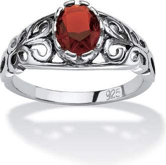 Palm Beach Jewelry Simulated Birthstone Sterling Silver Ring