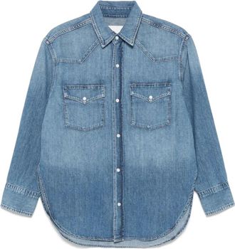 Citizens Of Humanity Overhemden, Dames, Blauw, S, Denim, Indigo Blauwe Denim Overhemd met Drukknopen