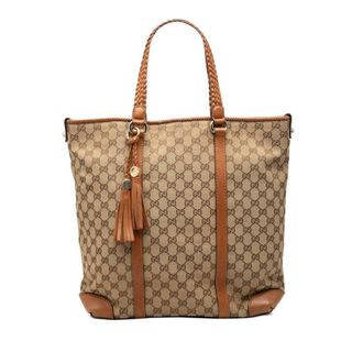Gucci Beige Brown Gg Canvas Tote Bag (Pre-Owned)