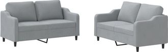 vidaXL Juego De Sof&aacute;s Con Cojines 2 Piezas Tela Gris Claro Vidaxl