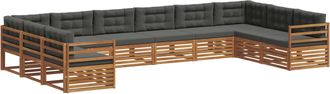 vidaXL Juegos De Sof&aacute;s 6 Uds. Natural Y Antracita Vidaxl