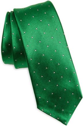 Tom Ford Polka Dot Mulberry Silk Satin Tie in Bright Green at Nordstrom