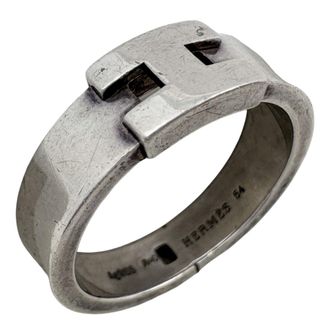 Herm&egrave;s Silver Silver 925 Band Ring (Pre-Owned)
