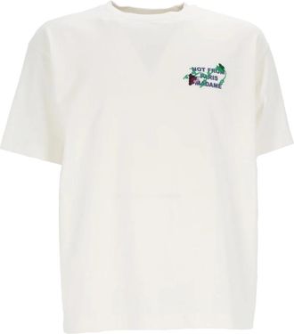 Dr&ocirc;le de Monsieur Le T-Shirt Slogan - Heren - T-shirts - Wit - XL - Katoen - Tops
