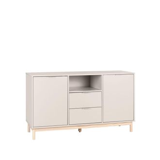 Klast Aparador efecto madera blanco roto 150 cm x 78 cm