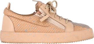 Giuseppe Zanotti Giuseppe Zanotti Pre-owned Womens Gail Snakeskin-Effect Sneakers in Nude Leather - Size EU 36
