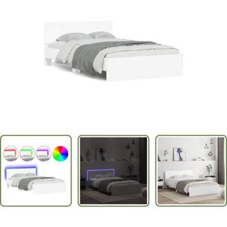 vidaXL Letto con luci LED - Giroletto con Testiera e LED Bianco 120x190 cm