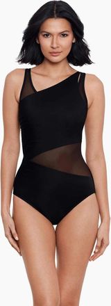 Miraclesuit Womens Miraclesuit Illusionist Azura Swimsuit Black Stretch One-Piece RED1098